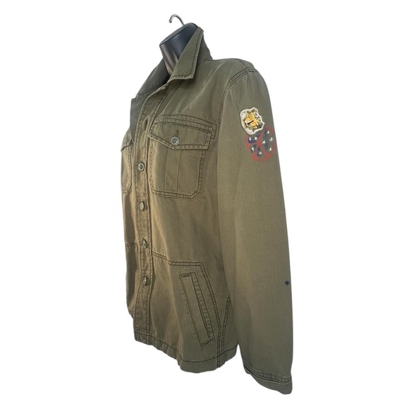 vintage Lucky Brand Jacket Womens S/P Green Military Army‎ Utility Grunge - Picture 4 of 8